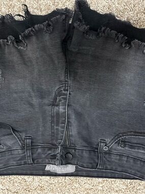 Just USA Black Distressed Denim Cutoff Shorts